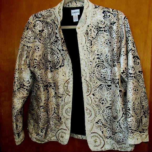 Chico Embelished Jacket- Size 2 - Picture 1 of 6